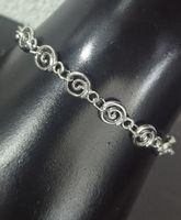 Bracciale donna argento stile spirale, lunghezza regolabile