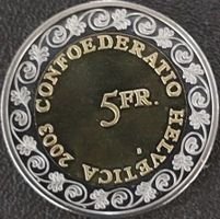 5 Fr. Gedenkmünze 2003 stgl. Chalandamarz aus Münzsatz