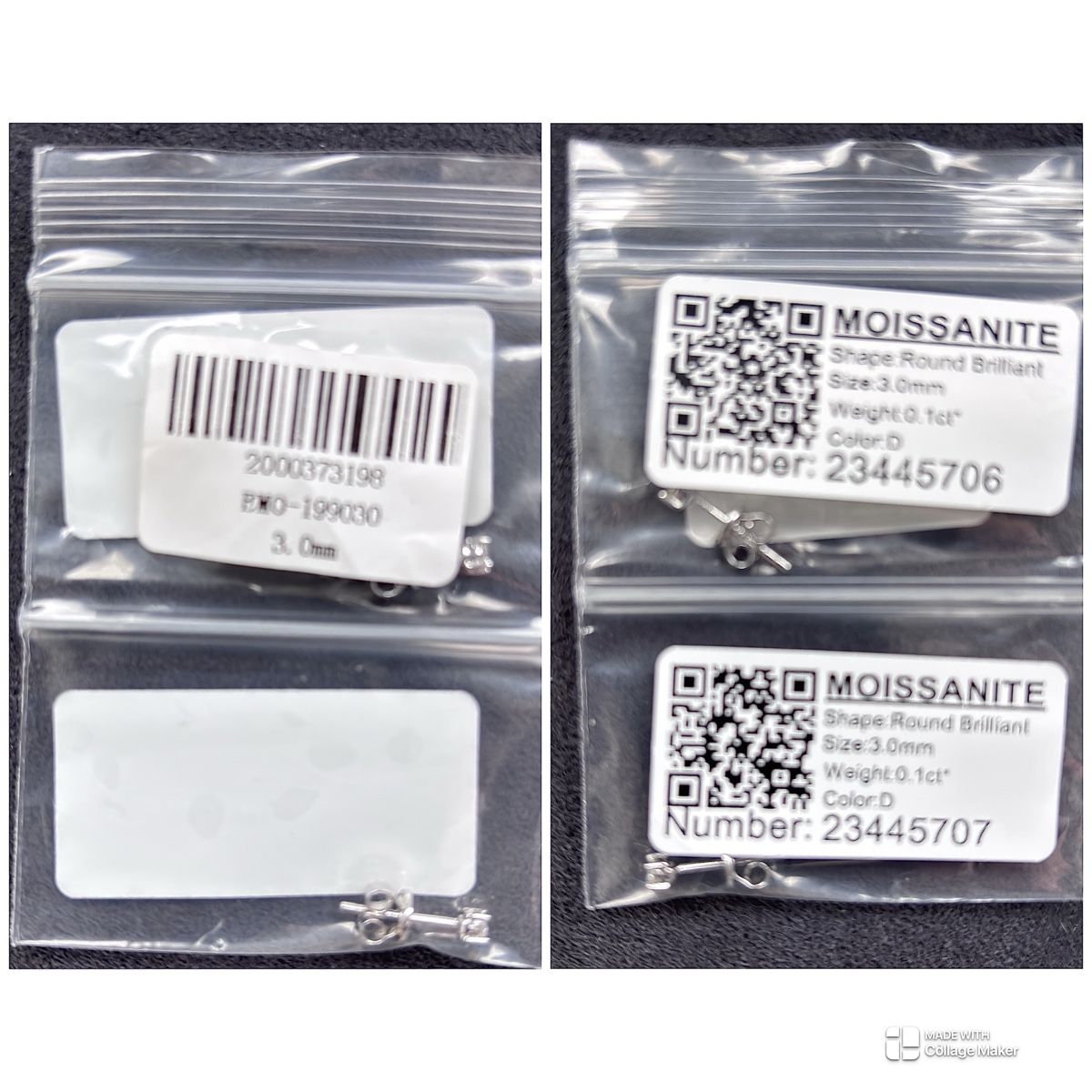 Orecchini pendenti & Orecchini a lobo: Moissanite Studs. 925 Silver, D color . 3 mm stone size. – Nuovo (secondo la descrizione) da Dübendorf venduto da S1973E 3