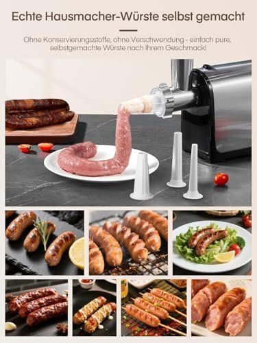 Elettrodomestici da cucina: Elektrisch 3 1 Elektrischer Fleischwolf Wurstfüller Kubbe – Nuovo e nell'imballaggio originale da Hundwil venduto da Mr.Wong 3