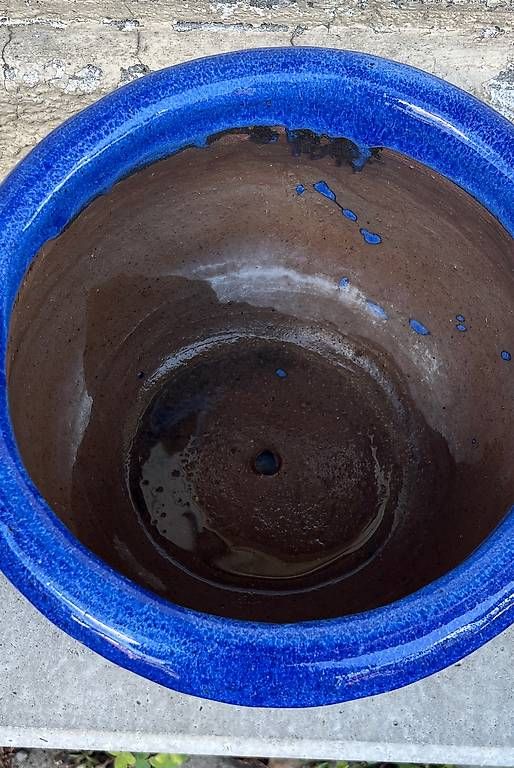 Blumentöpfe: Schöner blauer Tontopf – Gebraucht aus Urdorf von Resumasa 1