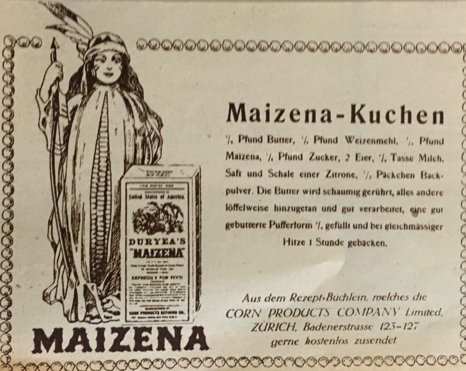 Vintage Reklame, Maizena, Kuchen, Backen, Indianer, 1926 | Kaufen auf ...