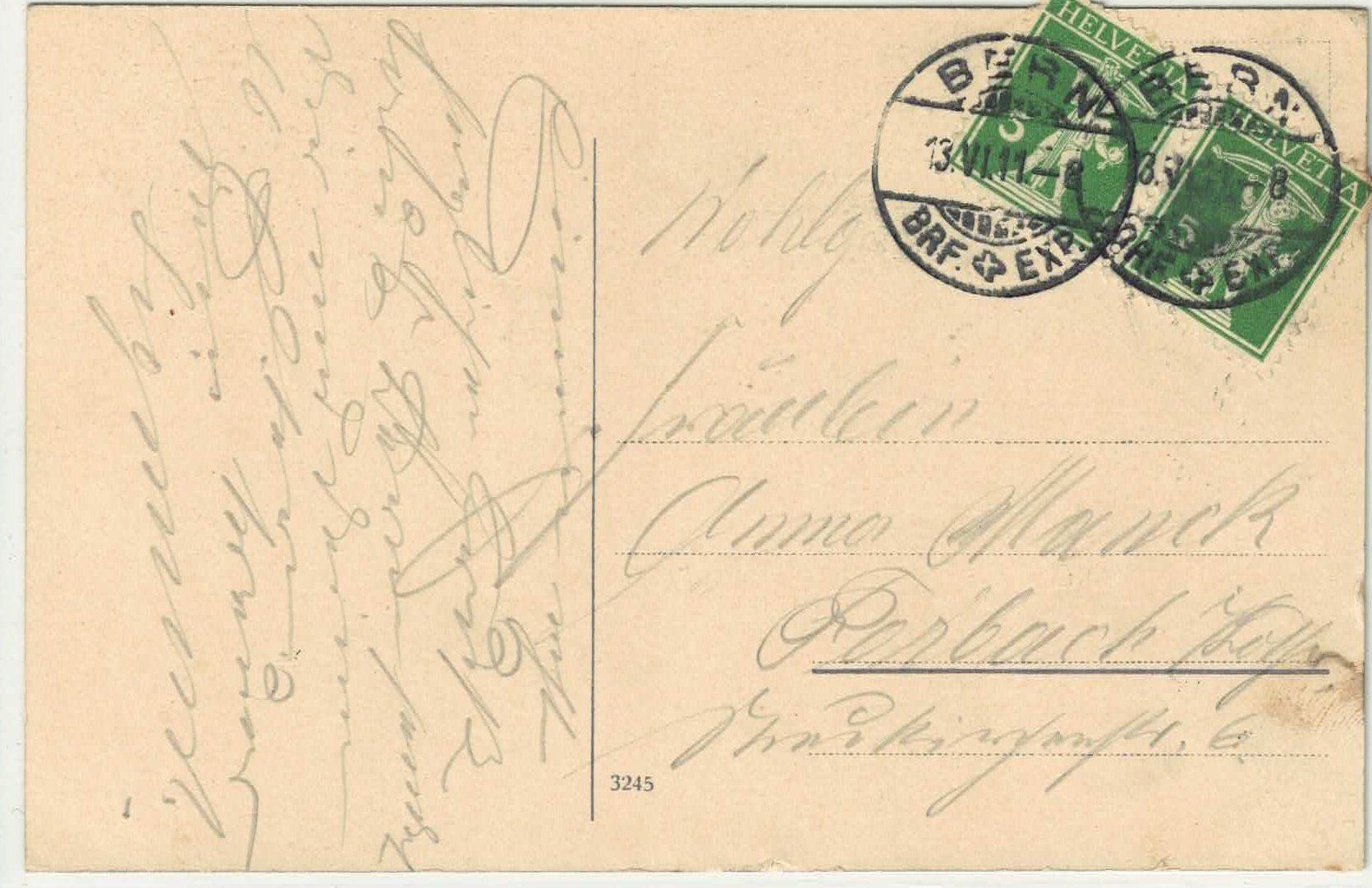 Cartoline postali: Bern - Blick auf die Alpen - Litho – Usato da Ettingen venduto da Kartenplanet 1