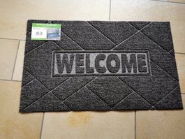 NEUE Fussmatte grau-schwarz, Welcome