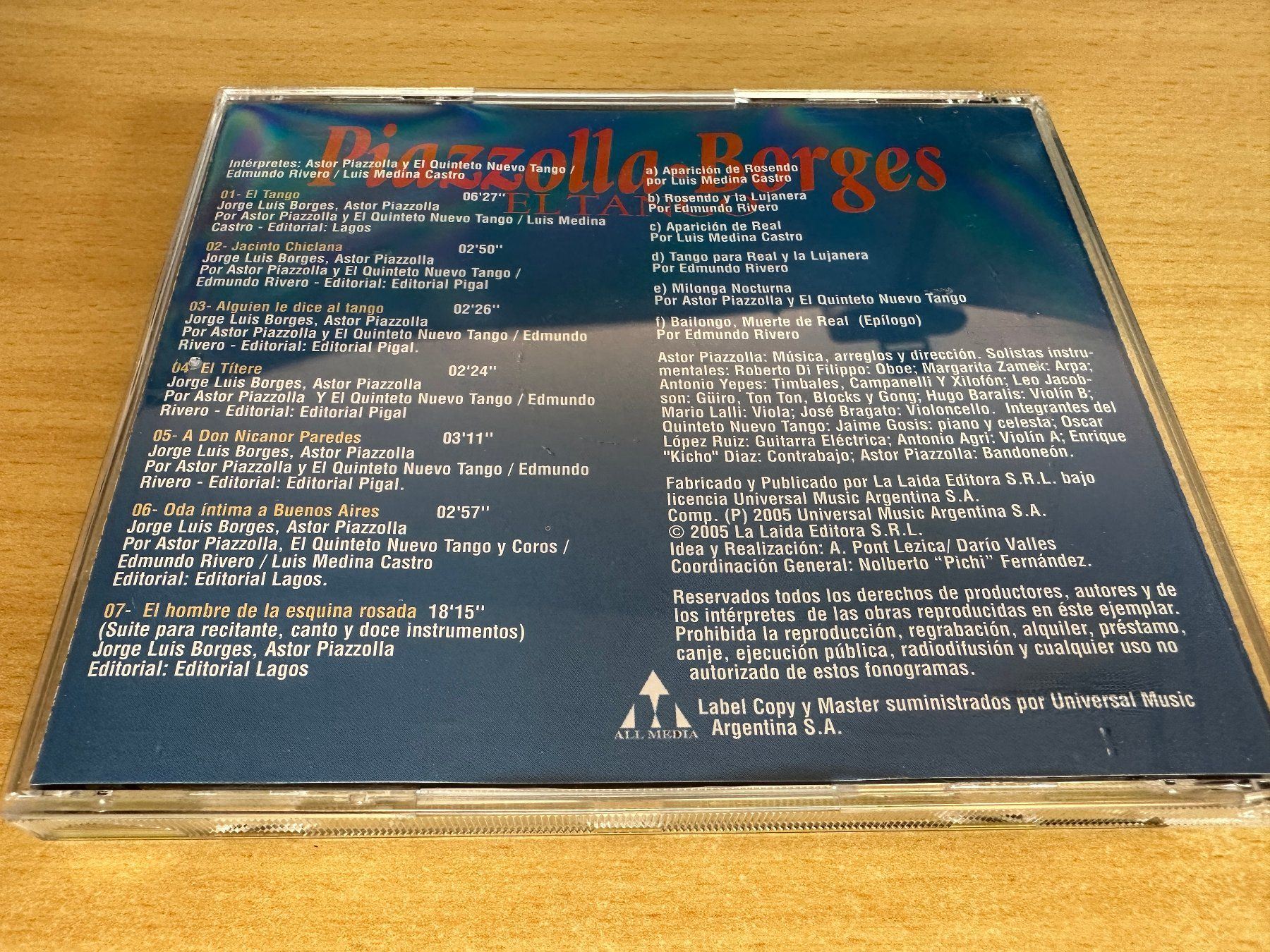CD: A1 Piazzolla - Borges – El Tango – Usato da Rikon im Tösstal venduto da Alpenmutz 1