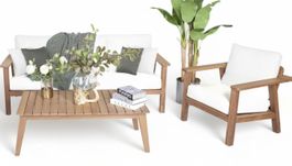 Luxuriöse Gartenmöbel Sofagarnitur 3+1 Sitzer Couchtisch