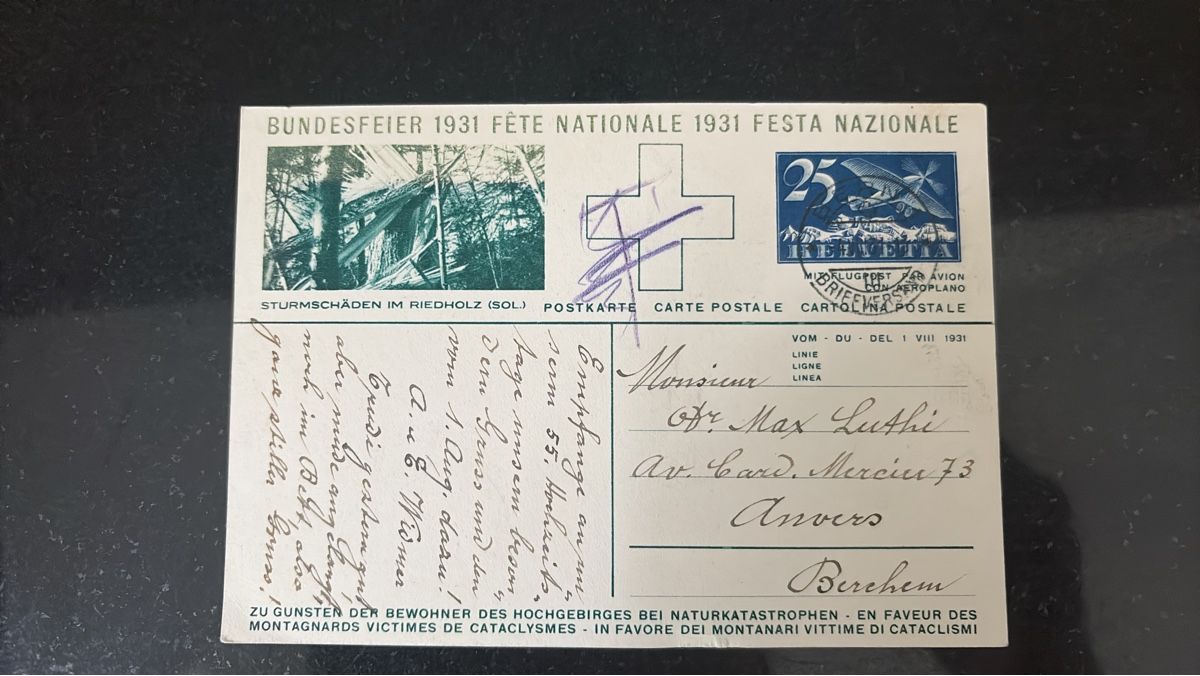 Tous les timbres: Postkarte Bundesfeier 1931 Riedholz – D'occasion à Bern par Mascetti