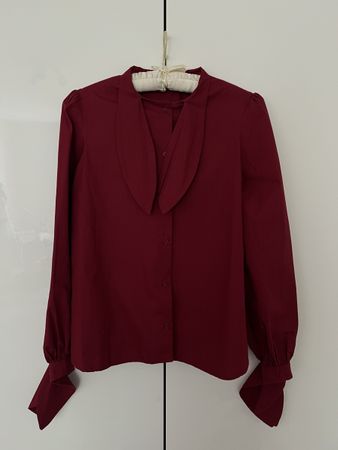 Tara Jarmon Burgundy COTTON Blouse, size M