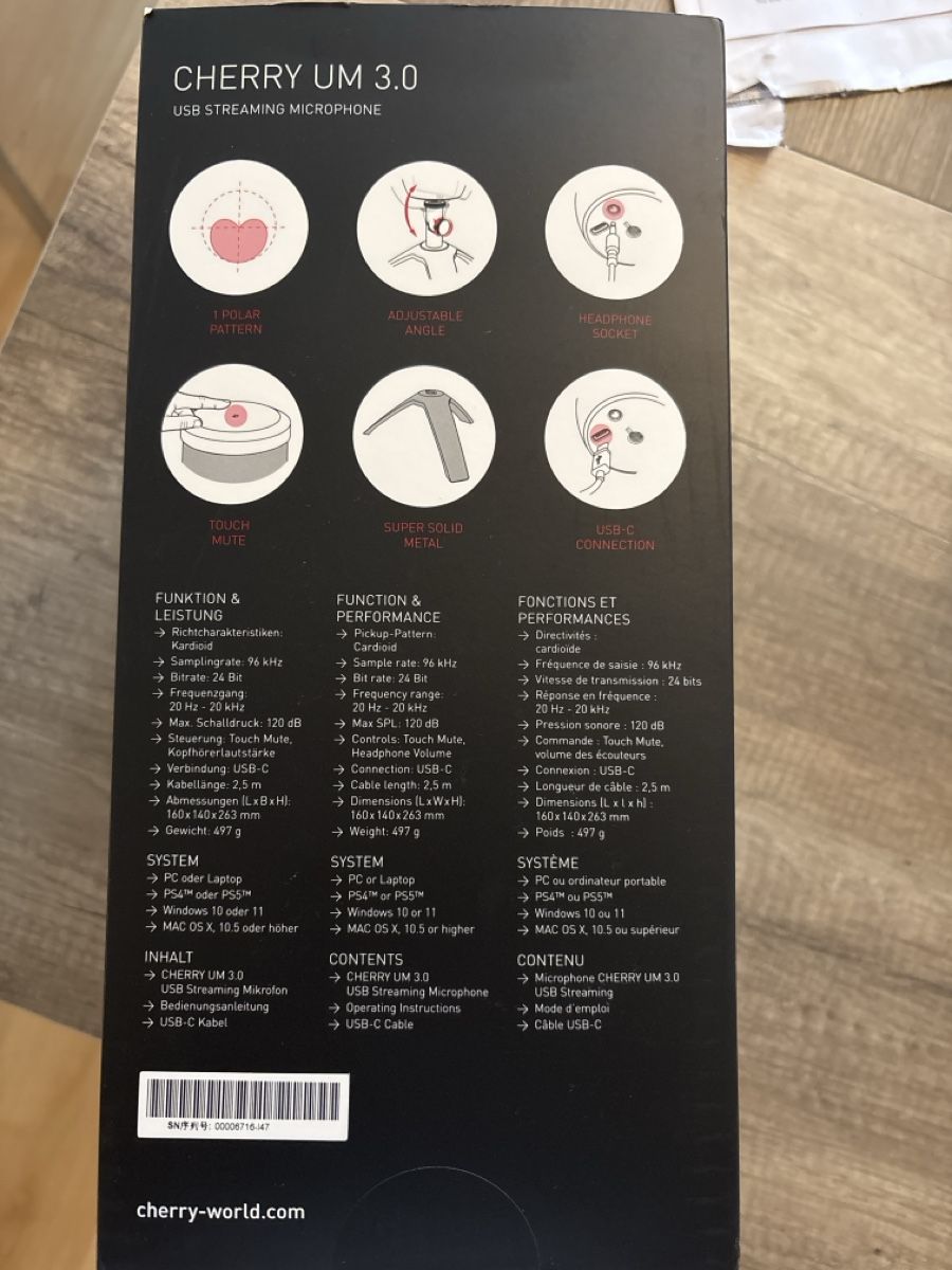 Microfoni: USB Streaming microphone Cherry UM 3.0 – Nuovo e nell'imballaggio originale da Niederweningen venduto da yge_w2qy 1
