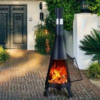Outdoor-Kamin / Feuerstelle mit Flammenfenster