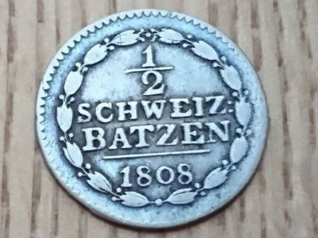 Tutti le monete: Thurgau: 1/2 Batzen 1808 – Usato da Pfungen venduto da Aguti77