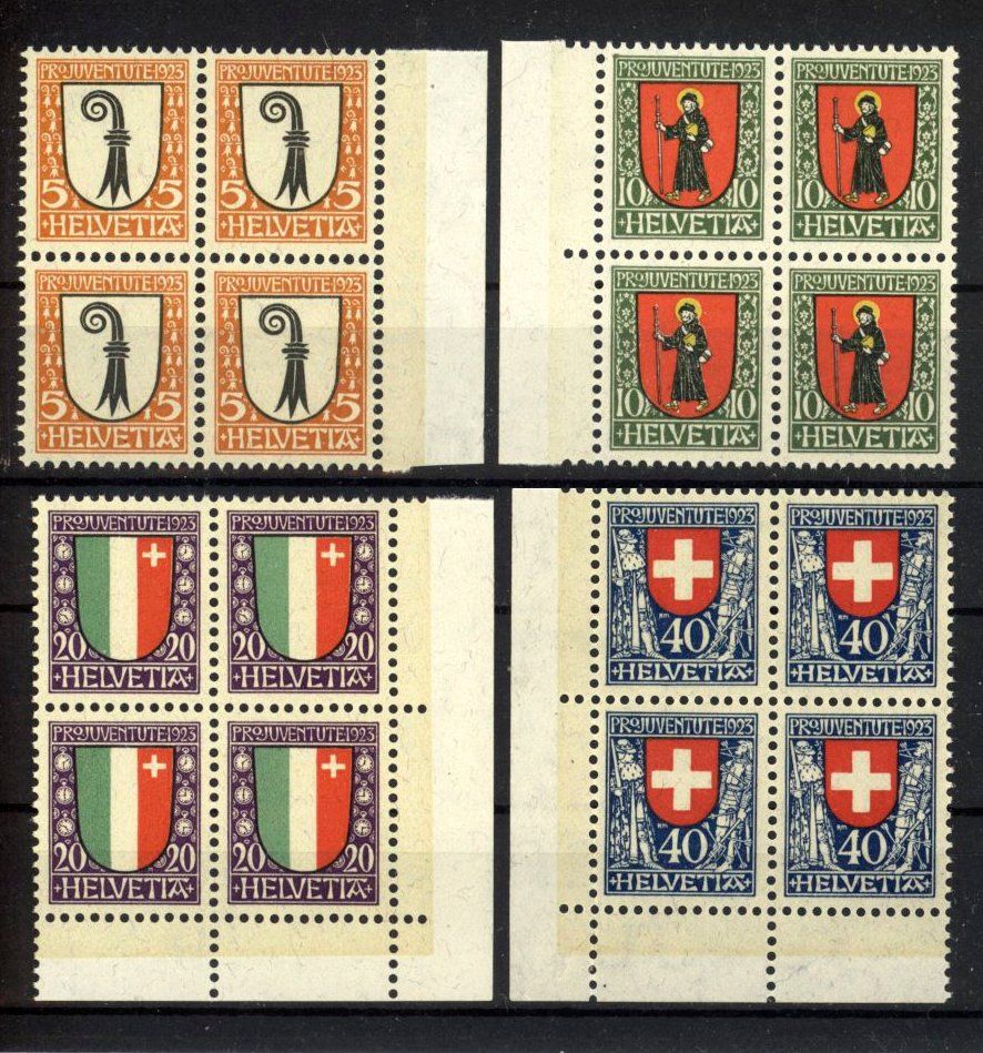 Tutti i francobolli: 1923, Pro Juventute, Viererblöcke ** – Nuovo (secondo la descrizione) da Willisau venduto da Vollstempel