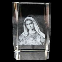 💎🙏Antiker Herzkristall-Briefbeschwerer – Jungfrau Maria 🙏
