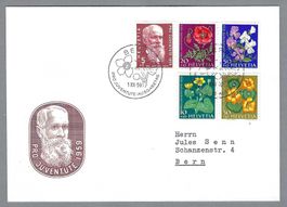 1959, ILLUSTR. FDC PJ, ET-0 BERN 1.XII.