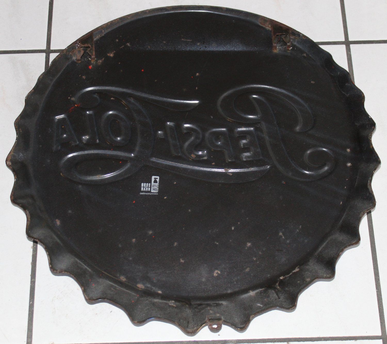 Pepsi Schilder: Pepsi Cola Kronkorken Emailschild 50s – Gebraucht aus Lüchingen von Aw67 5