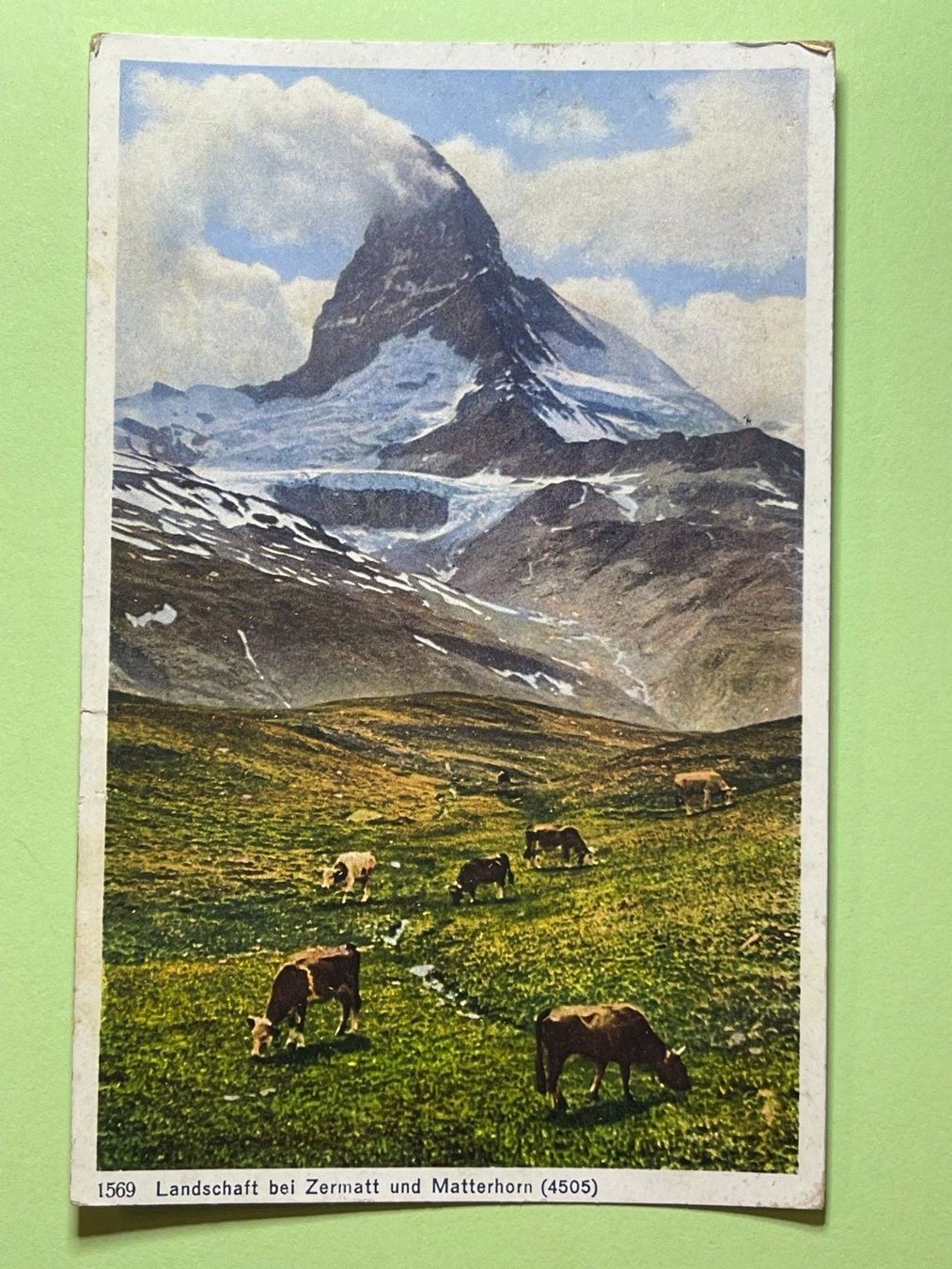 Ansichtskarten: Landschaft bei Zermatt mit Matterhorn – Gebraucht aus Steg VS von _vinci_