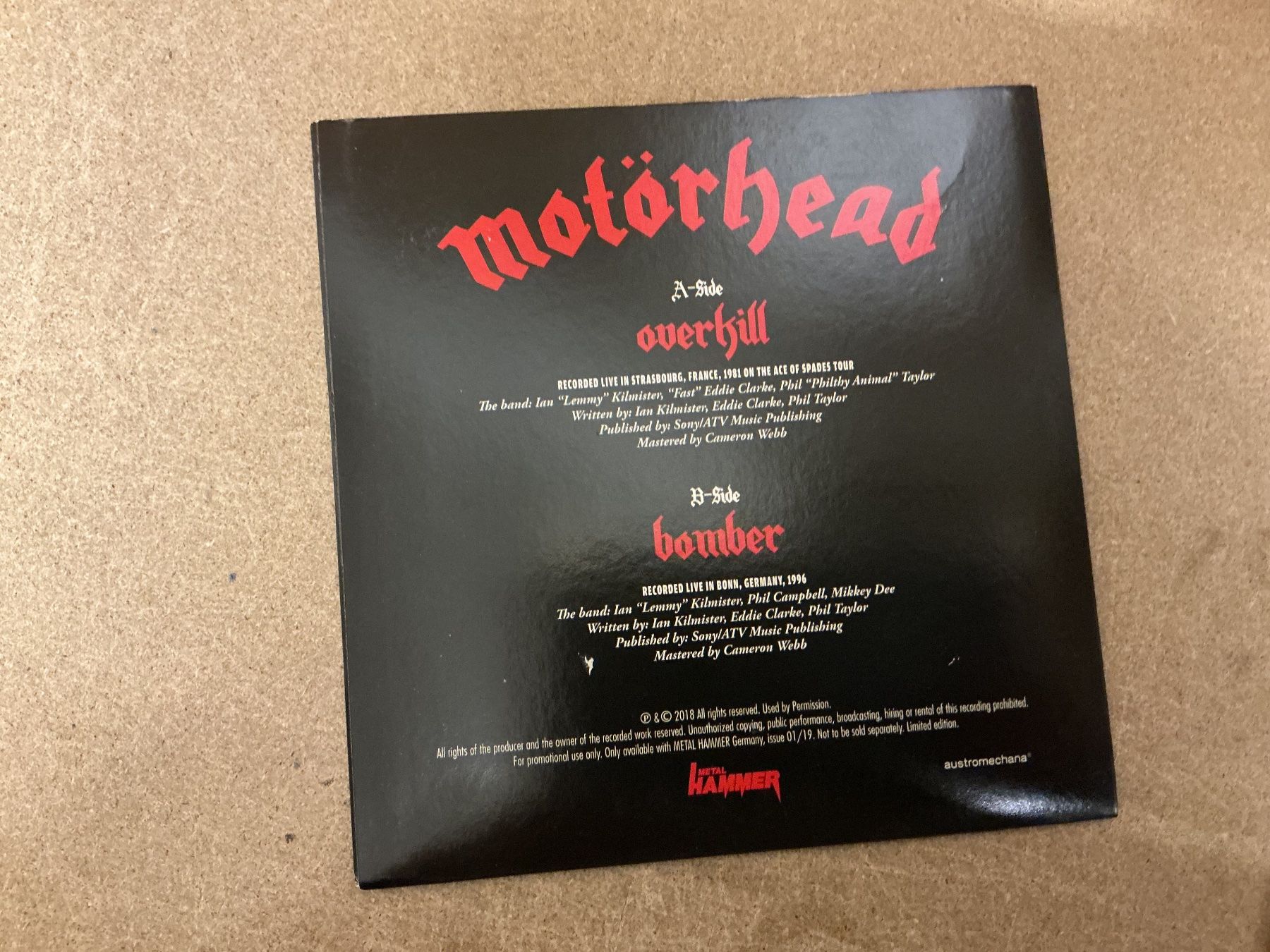 Dischi in vinile: Motörhead Single - Overkill Bomber -  Metal Hammer – Usato da Winterthur venduto da Tumko-Vinyl 1