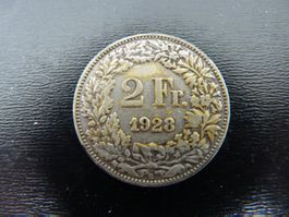Münze 2 Fränkler 1928 Silber