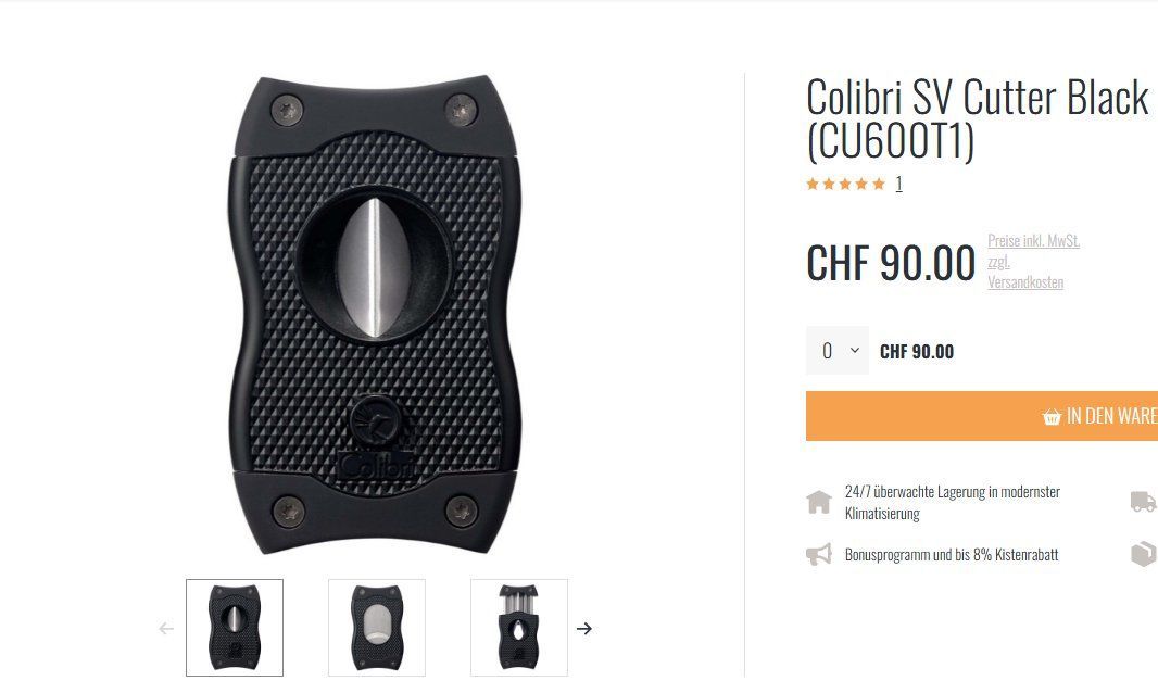 Sigari: Zigarrenschneider Colibri SV Cutter Black – Nuovo (secondo la descrizione) da Neuhausen am Rheinfall venduto da joc_vb6l 6