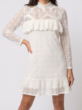 Spitzenkleid weiss Gr. 38 mit Rüschen