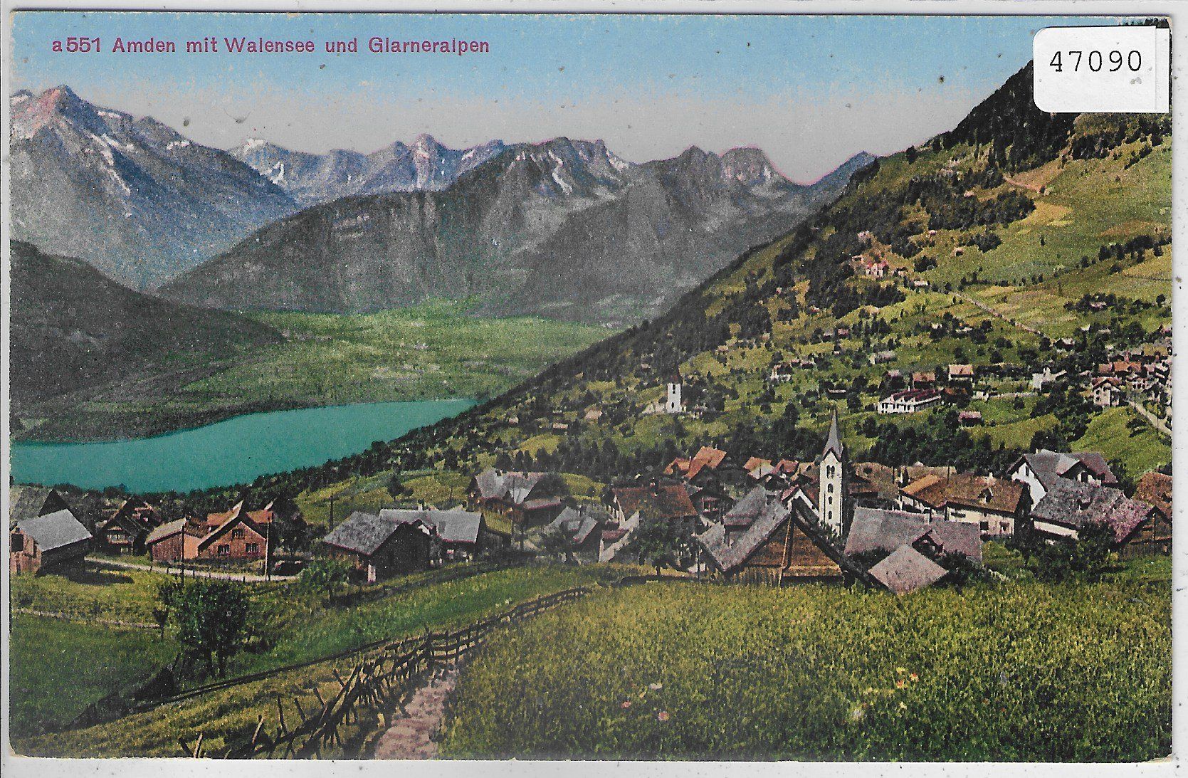 Cartoline postali: Amden mit Wallensee - Litho – Usato da Ettingen venduto da Kartenplanet