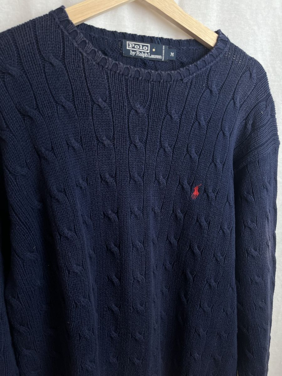 Ralph Lauren Maglioni & Felpe: Pull Ralph Lauren bleu foncé tressé  – Nuovo (secondo la descrizione) da Les Avanchets venduto da lunedeneige.shop 1
