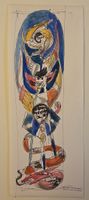 Lill Tschudi  Original Aquarell 33x13cm "Michael"