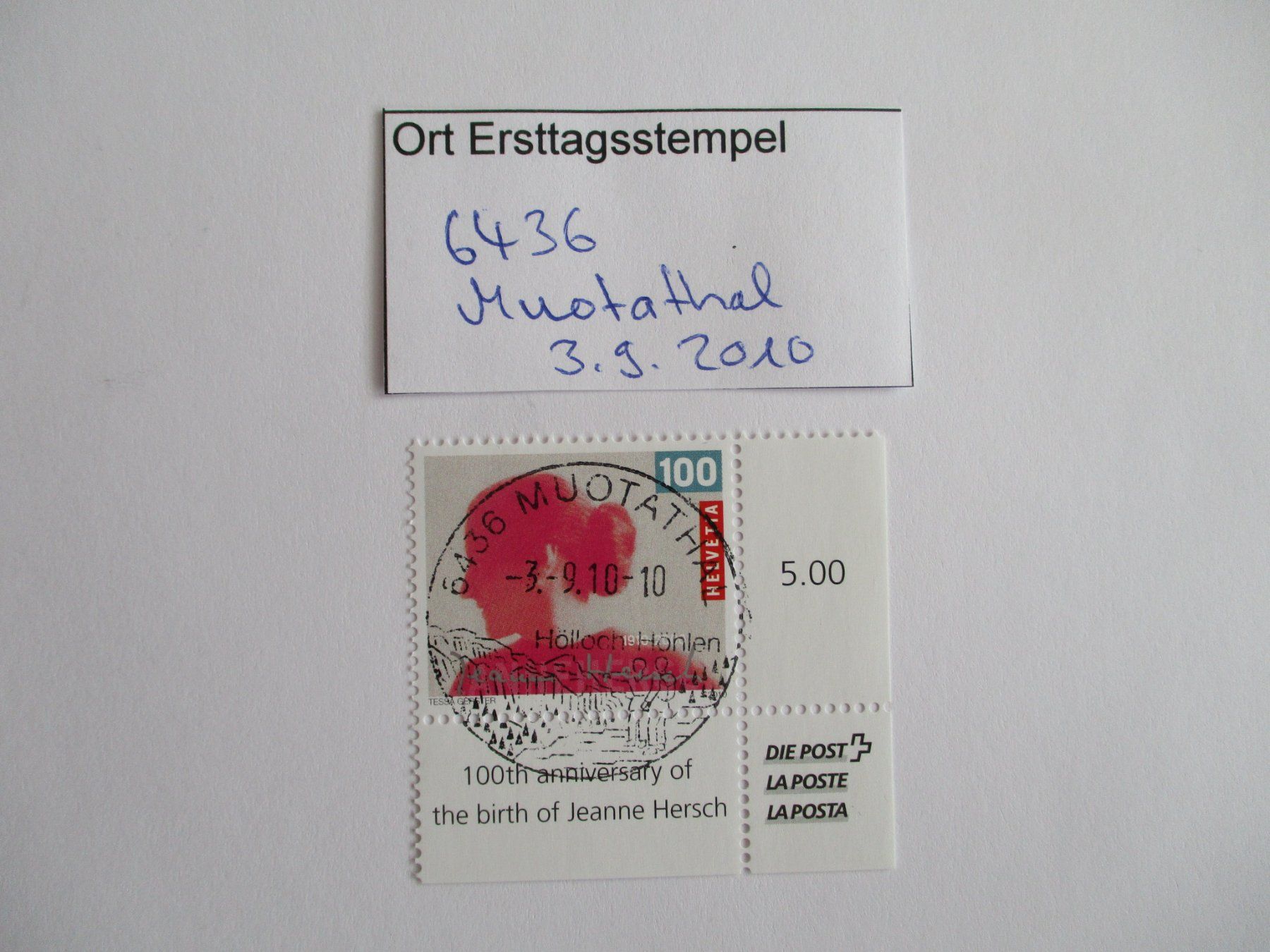 Tous les timbres: Voll Ort Ersttagsstempel 6436 Muotathal – D'occasion à Langnau b. Reiden par Aktuell88
