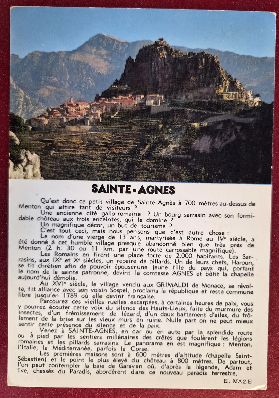 Cartoline postali: Sainte-Agnès France 1971 – Usato da Melchnau venduto da Arthurius