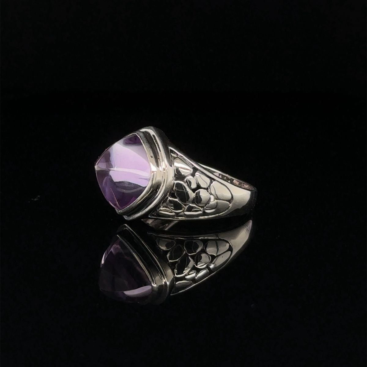 Anelli: Aussergewöhnlicher Amethyst Silber Ring – Usato da Fribourg venduto da contessa 3
