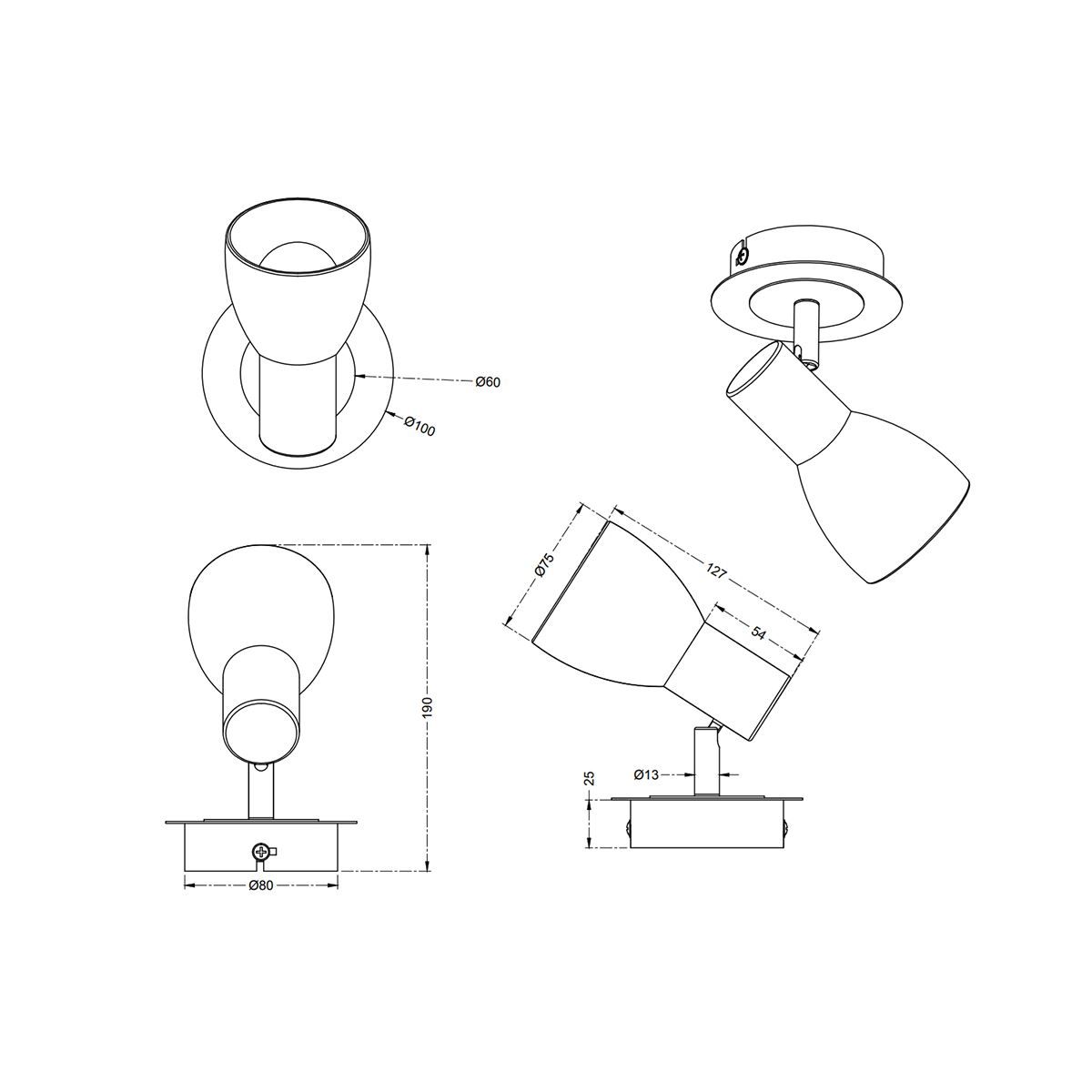 Lampen: 1er Spot, Hotel-Design, 10 cm x 14 cm – Neu (gemäss Beschreibung) aus Kreuzlingen von Smart-Light 2