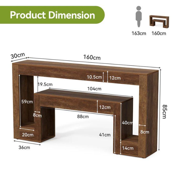 Tavoli: Konsolentisch 160cm 2 Ebenen rustikal Holz – Nuovo e nell'imballaggio originale da Gretzenbach venduto da Genfi-Shop 1