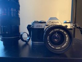 Canon AE-1 + Objectif FD 35-70mm + Tamron 85-210mm + Étui