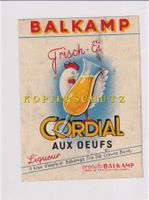 Etikette für Likör - Cordial aux Oeufs /bd
