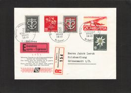 Eilsendung mit Mischfrankatur , 3.lll.1945