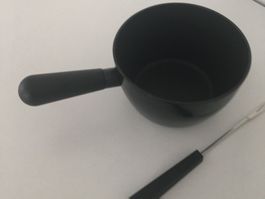FleischFondue Topf für Single  schwarz / 12 cm   /  Metall