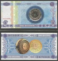 1 BITCOIN BANKNOTE - NATUERLICH SOUVENIR - PAPIERBANKNOTE