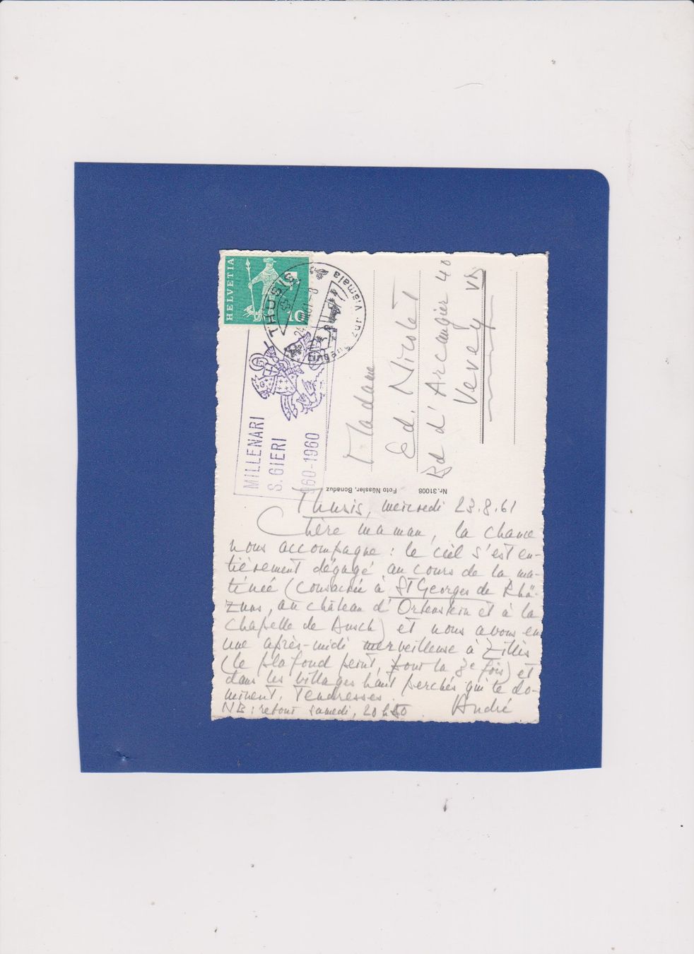Cartoline postali: AK Millenari S. Gieri ... Tessin ? Grisons ? – Usato da Bex venduto da Canouille 1