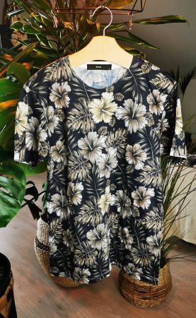 Boho T-Shirt mit Blumenmuster, Tropical, Floral, Grösse M