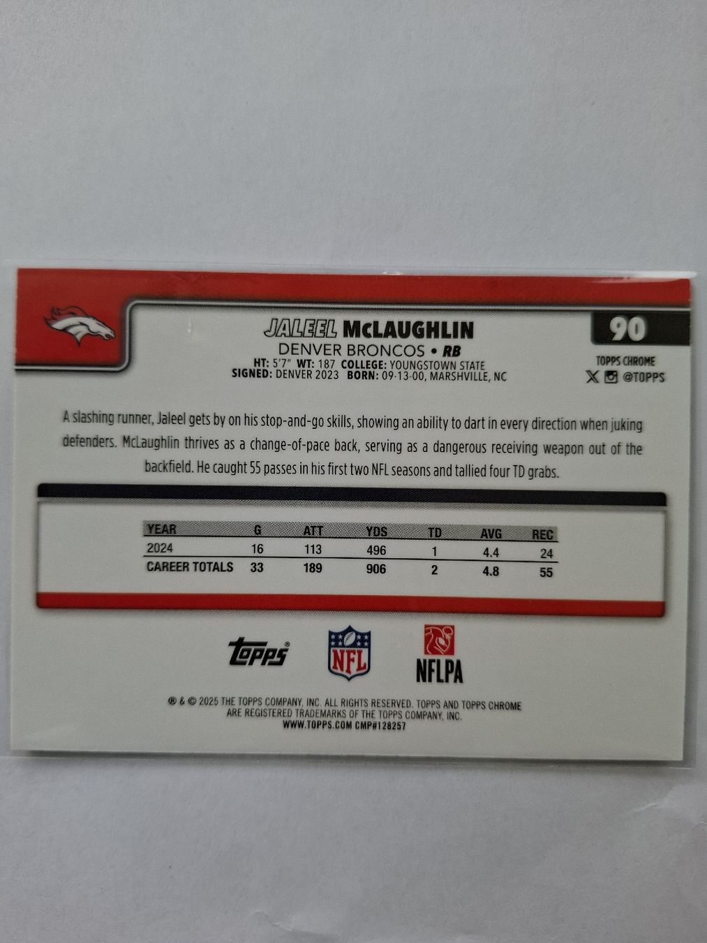 Topps Carte collezionabili: Topps NFL Jaleel McLaughlin #90 X-Fractor – Nuovo (secondo la descrizione) da Uznach venduto da Dennis.kuster 1
