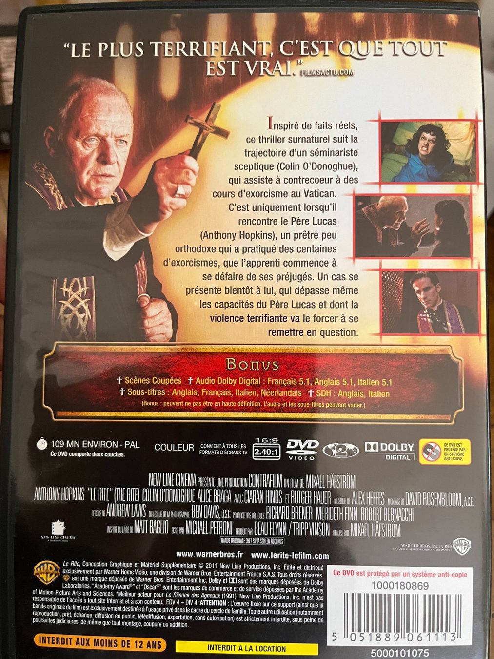 Tutti i DVDs: Le Rite (2011, DVD, Anthony Hopkins) – Usato da Vevey venduto da zecollector 1