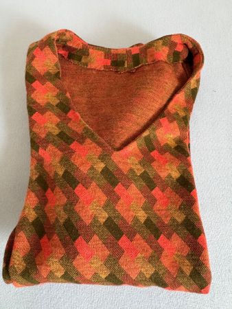 DESIGNER PULLOVER FANCY, GR. S, HANDGENÄHTES UNIKAT, HERBST