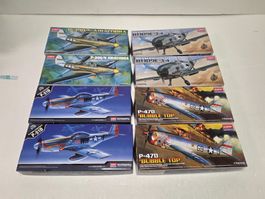 Academy 8er Set mit je 2x P-47D / P-51D / Bf109E / P-39Q