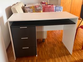 Schreibtisch mit Schubladen weiss/anthrazit guter Zustand
