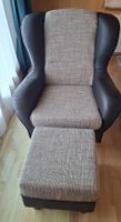 Sessel mit Hocker braun