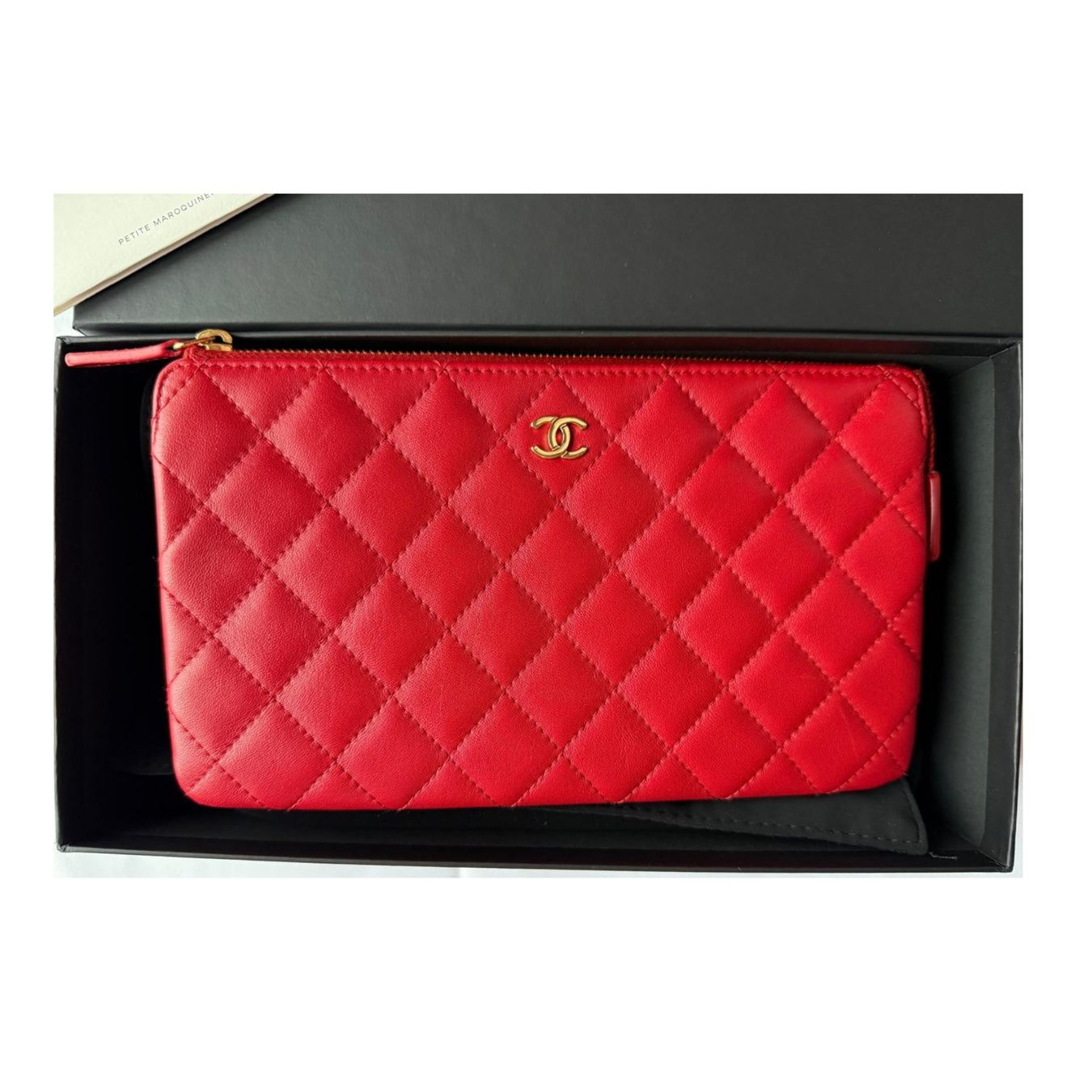 Chanel Taschen: Chanel Pochette aus rotem Kalbsleder – Neu (gemäss Beschreibung) aus Oberarth von SSS. 1