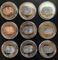 9er-Set 150 Jahre schweizer Währung (Münzen-Motive)