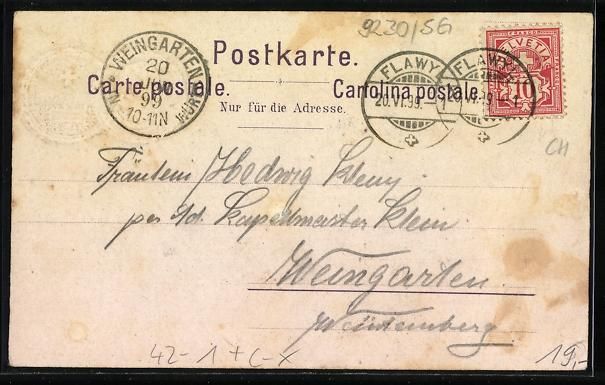 Cartoline postali: Litho Flawil /St. Gallen, Kantonalschüt – Usato da Berlin venduto da bartko-reher 1