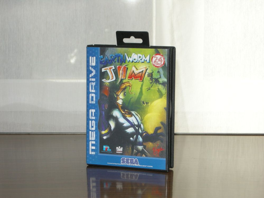 Jeu Earthworm Jim Pour Sega Megadrive - Version PAL, état Correct (boîtier Et Instructions Non Garantis)
