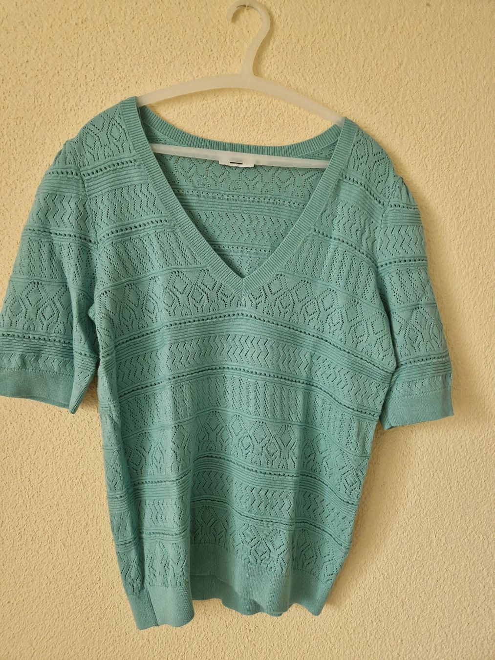 We Pulls & Sweat-shirts: Kurzarm Strickpullover "WE" Gr. XL, Grün – Neuf (Voir description) à Thalwil par macrisa2017